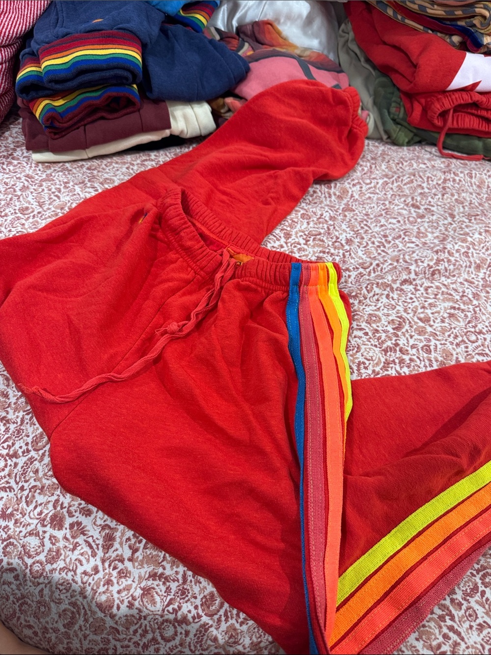 Aviator nation red stripe joggers
